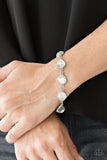 Perfect Imperfection - White Bracelet - Paparazzi Accessories Bracelet Bedazzle Me Pretty Mobile Fashion Boutique