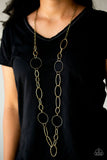 Perfect MISMATCH - Brass Necklace - Paparazzi Accessories Necklace Bedazzle Me Pretty Mobile Fashion Boutique