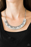 Persian Pharaoh - Silver Necklace - Paparazzi Accessories Necklace Bedazzle Me Pretty Mobile Fashion Boutique