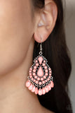 Persian Posh - Orange Earrings - Paparazzi Accessories Earrings Bedazzle Me Pretty Mobile Fashion Boutique