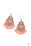 Persian Posh - Orange Earrings - Paparazzi Accessories Earrings Bedazzle Me Pretty Mobile Fashion Boutique