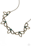 Petal Pageantry - Brass Necklace - Paparazzi Accessories Necklace Bedazzle Me Pretty Mobile Fashion Boutique
