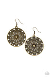Petal Prana - Brass Earrings - Paparazzi Accessories Earrings Bedazzle Me Pretty Mobile Fashion Boutique