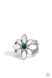 PETAL to the MEADOW - Blue Ring - Paparazzi Accessories Ring Bedazzle Me Pretty Mobile Fashion Boutique