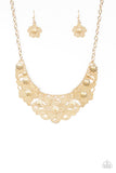 Petunia Paradise - Gold Necklace - Paparazzi Accessories Necklace Bedazzle Me Pretty Mobile Fashion Boutique
