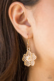 Petunia Paradise - Gold Necklace - Paparazzi Accessories Necklace Bedazzle Me Pretty Mobile Fashion Boutique