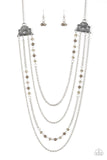 Pharaoh Finesse - Green Necklace - Paparazzi Accessories Necklace Bedazzle Me Pretty Mobile Fashion Boutique