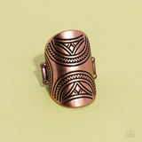 Pharaoh Party - Copper Ring - Paparazzi Accessories Ring Bedazzle Me Pretty Mobile Fashion Boutique