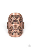 Pharaoh Party - Copper Ring - Paparazzi Accessories Ring Bedazzle Me Pretty Mobile Fashion Boutique