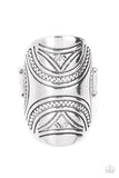 Pharaoh Party - Silver Ring - Paparazzi Accessories Ring Bedazzle Me Pretty Mobile Fashion Boutique