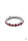 Phenomenally Perennial - Red Bracelet - Paparazzi Accessories Bracelet Bedazzle Me Pretty Mobile Fashion Boutique