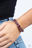 Phenomenally Perennial - Red Bracelet - Paparazzi Accessories Bracelet Bedazzle Me Pretty Mobile Fashion Boutique