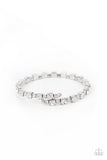 Photo Op - White Bracelet - Paparazzi Accessories Bracelet Bedazzle Me Pretty Mobile Fashion Boutique