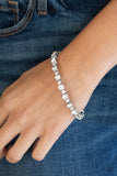 Photo Op - White Bracelet - Paparazzi Accessories Bracelet Bedazzle Me Pretty Mobile Fashion Boutique