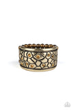 Pick Up The Pieces - Brass Ring - Paparazzi Accessories Ring Bedazzle Me Pretty Mobile Fashion Boutique