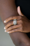 Pick Up The Pieces - Silver Ring - Paparazzi Accessories Ring Bedazzle Me Pretty Mobile Fashion Boutique