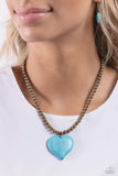 Picturesque Pairing - Brass Necklace - Paparazzi Accessories Necklace Bedazzle Me Pretty Mobile Fashion Boutique