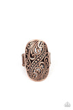 Pier Paradise - Copper Ring - Paparazzi Accessories Ring Bedazzle Me Pretty Mobile Fashion Boutique