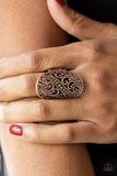Pier Paradise - Copper Ring - Paparazzi Accessories Ring Bedazzle Me Pretty Mobile Fashion Boutique