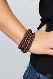 Pine Paradise - Brown Bracelet - Paparazzi Accessories Bracelet Bedazzle Me Pretty Mobile Fashion Boutique