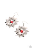 Pinwheel Prairies - Red Earrings - Paparazzi Accessories Earrings Bedazzle Me Pretty Mobile Fashion Boutique