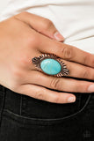 Pioneer Party - Copper Ring - Paparazzi Accessories Ring Bedazzle Me Pretty Mobile Fashion Boutique