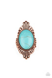 Pioneer Party - Copper Ring - Paparazzi Accessories Ring Bedazzle Me Pretty Mobile Fashion Boutique
