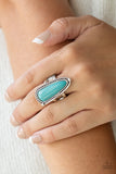 Pioneer Plains - Blue Ring - Paparazzi Accessories Ring Bedazzle Me Pretty Mobile Fashion Boutique