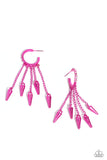 Piquant Punk - Pink Earrings - Paparazzi Accessories Earrings Bedazzle Me Pretty Mobile Fashion Boutique