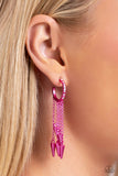 Piquant Punk - Pink Earrings - Paparazzi Accessories Earrings Bedazzle Me Pretty Mobile Fashion Boutique