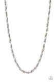 Pit Stop - Silver Mens Necklace - Paparazzi Accessories Mens Necklace Bedazzle Me Pretty Mobile Fashion Boutique