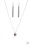 Pitter-Patter, Goes My Heart - Purple Necklace - Paparazzi Accessories Necklace FS-Bedazzle Me Pretty Mobile Fashion Boutique