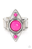 Pivoting Point - Pink Ring - Paparazzi Accessories Ring Bedazzle Me Pretty Mobile Fashion Boutique