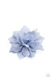 Plaid Prairies - Blue Hair Clip - Paparazzi Accessories Hair Clip Bedazzle Me Pretty Mobile Fashion Boutique