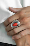 PLAIN Ride - Red Ring - Paparazzi Accessories Ring Bedazzle Me Pretty Mobile Fashion Boutique
