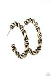 Plainly Panama - Brass Earrings - Paparazzi Accessories Earrings Bedazzle Me Pretty Mobile Fashion Boutique