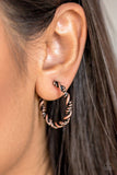 Plainly Panama - Copper Earrings - Paparazzi Accessories Earrings Bedazzle Me Pretty Mobile Fashion Boutique