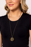 Planted Possibilities - Brass Necklace - Paparazzi Accessories Necklace Bedazzle Me Pretty Mobile Fashion Boutique