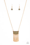 Plateau Pioneer - Green Necklace - Paparazzi Accessories Necklace Bedazzle Me Pretty Mobile Fashion Boutique