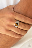 Play It Cool - Brown Ring - Paparazzi Accessories Ring Bedazzle Me Pretty Mobile Fashion Boutique
