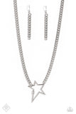 Playful Popstar - Silver Necklace - Paparazzi Accessories Necklace Bedazzle Me Pretty Mobile Fashion Boutique