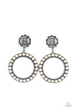 Playfully Prairie - White Post Earrings - Paparazzi Accessories Post Earrings Bedazzle Me Pretty Mobile Fashion Boutique