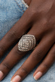 Plead GLITZY - Silver Ring - Paparazzi Accessories Ring Bedazzle Me Pretty Mobile Fashion Boutique