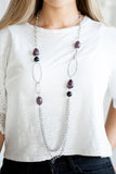 Pleasant Promenade - Black Necklace - Paparazzi Accessories Necklace Bedazzle Me Pretty Mobile Fashion Boutique
