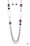 Pleasant Promenade - Black Necklace - Paparazzi Accessories Necklace Bedazzle Me Pretty Mobile Fashion Boutique