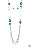 Pleasant Promenade - Blue Necklace - Paparazzi Accessories Necklace Bedazzle Me Pretty Mobile Fashion Boutique