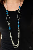 Pleasant Promenade - Blue Necklace - Paparazzi Accessories Necklace Bedazzle Me Pretty Mobile Fashion Boutique