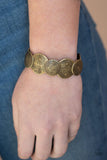 Pleasantly Posy - Brass Bracelet - Paparazzi Accessories Bracelet Bedazzle Me Pretty Mobile Fashion Boutique