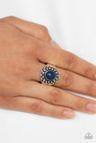 Please and Thank You - Blue Ring - Paparazzi Accessories Ring Bedazzle Me Pretty Mobile Fashion Boutique