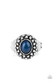 Please and Thank You - Blue Ring - Paparazzi Accessories Ring Bedazzle Me Pretty Mobile Fashion Boutique